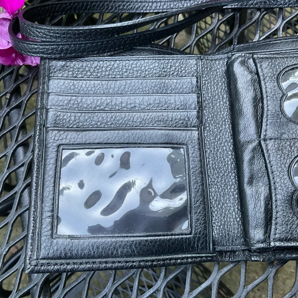 Cute Brighton Black & Brown Silver Heart & Hardware Removable Strap Wallet Bag! - Picture 5 of 16